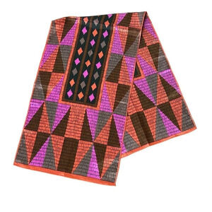 Vintage 60s Robinson Golluber Japanese Acetate Geometric Rectangular Scarf